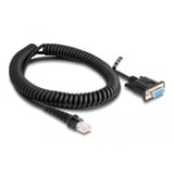 DeLOCK Cable en espiral RJ-50 enchufe > D-Sub 9 hembra negro