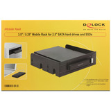 DeLOCK Marco intercambiable 3.5″ / 5.25″ para discos duros y SSDs SATA de 2.5″, Chasis intercambiable 