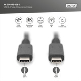 Digitus AK-300343-008-S, Cable negro