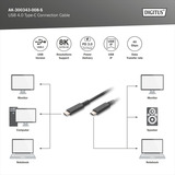 Digitus AK-300343-008-S, Cable negro
