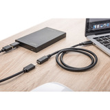 Digitus Cable de extensión USB 2.0, conector USB-C > puerto USB-C, Cable alargador negro