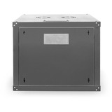 Digitus Carcasa de pared de la serie Unique - 600 x 600 mm (an. x pr.), Armario IT negro, Bastidor de pared, 9U, 100 kg, Bloqueo del teclado, Rieles de rack, 23 kg