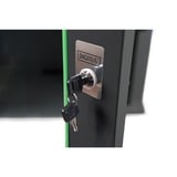 Digitus Carcasa de pared de la serie Unique - 600 x 600 mm (an. x pr.), Armario IT negro, Bastidor de pared, 9U, 100 kg, Bloqueo del teclado, Rieles de rack, 23 kg