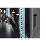 Digitus Carcasa de pared de la serie Unique - 600 x 600 mm (an. x pr.), Armario IT negro, Bastidor de pared, 9U, 100 kg, Bloqueo del teclado, Rieles de rack, 23 kg