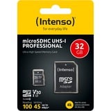 Intenso 3433480 memoria flash 32 GB MicroSDHC UHS-I Clase 10, Tarjeta de memoria 32 GB, MicroSDHC, Clase 10, UHS-I, 100 MB/s, 45 MB/s