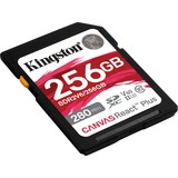Kingston 256GB Canvas React Plus SDXC UHS-II 280R/150W U3 V60 for Full HD/4K, Tarjeta de memoria 256 GB, SDXC, Clase 10, UHS-II, 280 MB/s, 150 MB/s