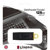 Kingston DataTraveler Exodia unidad flash USB 128 GB USB tipo A 3.2 Gen 1 (3.1 Gen 1) Negro, Lápiz USB negro/Amarillo, 128 GB, USB tipo A, 3.2 Gen 1 (3.1 Gen 1), Tapa, 11 g, Negro