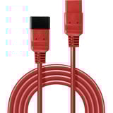 Lindy 30123 cable de transmisión Rojo 1 m C19 acoplador C20 acoplador, Cable alargador rojo, 1 m, C19 acoplador, C20 acoplador, 250 V, 16 A