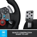 Logitech G29 Driving Force Negro USB 2.0 Volante + Pedales Analógico PC, PlayStation 4, PlayStation 5, Playstation 3 negro, Volante + Pedales, PC, PlayStation 4, PlayStation 5, Playstation 3, Cruceta, Analógico, Alámbrico, USB 2.0