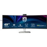 Philips 49B2U6903CH/00 pantalla para PC 124 cm (48.8") 5120 x 1440 Pixeles Dual QHD LCD Gris, Monitor LED gris oscuro/Plateado, 124 cm (48.8"), 5120 x 1440 Pixeles, Dual QHD, LCD, 4 ms, Gris