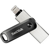 SanDisk iXpand unidad flash USB 64 GB USB Type-A / Lightning 3.2 Gen 2 (3.1 Gen 2) Negro, Plata, Lápiz USB negro/Plateado, 64 GB, USB Type-A / Lightning, 3.2 Gen 2 (3.1 Gen 2), Girar, Negro, Plata