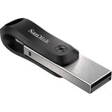 SanDisk iXpand unidad flash USB 64 GB USB Type-A / Lightning 3.2 Gen 2 (3.1 Gen 2) Negro, Plata, Lápiz USB negro/Plateado, 64 GB, USB Type-A / Lightning, 3.2 Gen 2 (3.1 Gen 2), Girar, Negro, Plata