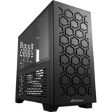 Sharkoon MS-Y1000 Micro Torre Negro, Cajas de torre negro, Micro Torre, PC, Negro, micro ATX, Mini-ITX, Juego, 13,5 cm