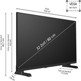 Telefunken QF32VP750S, TV QLED negro
