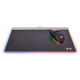 Thermaltake Argent MP1 RGB Alfombrilla de ratón para juegos Negro, Titanio, Almohadilla de ratón para juegos negro, Negro, Titanio, Monocromo, Aluminio, Caucho, USB con suministro de corriente, Base antiderrapante, Alfombrilla de ratón para juegos