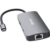 Verbatim CMH-05 USB Tipo C 5000 Mbit/s Plata, Estación de acoplamiento gris, USB Tipo C, HDMI, RJ-45, USB 3.2 Gen 1 (3.1 Gen 1) Type-C, USB Tipo C, 5000 Mbit/s, 60 Hz, Plata, Acrilonitrilo butadieno estireno (ABS), Aluminio