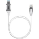 goobay Cable adaptador Ethernet USB-A 3.2 Gen1 > RJ-45, Slim blanco