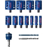Bosch 2 608 900 448 sierra de corona Taladro 11 pieza(s) Establecer, Taladro, Ladrillo, Metal, Plástico, Azulejo de cerámica, Acero inoxidable, Madera, Azul, Rojo, 6 cm, 20,22,25,32,35,40,44,51,60,68,76 mm