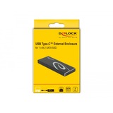 DeLOCK 42003 caja para disco duro externo Caja externa para unidad de estado sólido (SSD) Negro M.2, Caja de unidades negro, Caja externa para unidad de estado sólido (SSD), M.2, Serial ATA III, 6 Gbit/s, Conexión USB, Negro