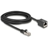 DeLOCK Cable de extensión de red RJ-45 macho > RJ-45 hembra Cat.6a S/FTP, Cable alargador negro