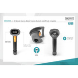 Digitus 1D 2D Desktop USB Barcode Scanner, Escáner de código de barras negro