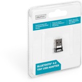 Digitus Adaptador USB 4.0 Tiny EDR Bluetooth®, Adaptador Bluetooth negro, Inalámbrico, USB, Bluetooth, Negro