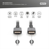 Digitus Cable de conexión HDMI Ultra High Speed, con Ethernet, UHD 8K negro/Gris