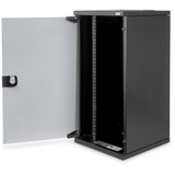 Digitus Carcasa de pared de 254 mm (10") - 312 x 300 mm (an. x pr.), Armario IT negro, Bastidor de pared, 12U, 30 kg, Bloqueo del teclado, Negro