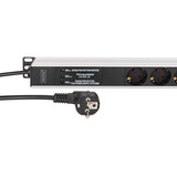 Digitus Regleta de enchufes PDU con perfil de aluminio, 9 salidas negro/Aluminio