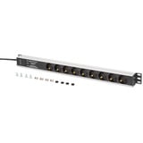 Digitus Regleta de enchufes PDU con perfil de aluminio, 9 salidas negro/Aluminio