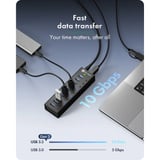 ICY BOX IB-AC6110a, Hub USB negro