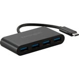 Kensington Hub USB-C CH1200 de 4 puertos a 10 Gbps negro, USB 3.2 Gen 2 (3.1 Gen 2) Type-C, USB 3.2 Gen 2 (3.1 Gen 2) Type-A, 10000 Mbit/s, Negro, Acrilonitrilo butadieno estireno (ABS), Cable redondo