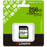 Kingston 256 GB SDXC Canvas Select Plus Gen3 150 MB/s C10 UHS-I U1 V10, Tarjeta de memoria 256 GB, SD, Clase 10, UHS-I, 150 MB/s, Class 1 (U1)