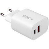 Lindy Cargador USB Tipo A y C de 20W blanco