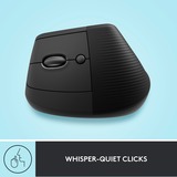 Logitech Lift ratón Izquierda RF Wireless + Bluetooth Óptico 4000 DPI grafito/Negro, Izquierda, Diseño vertical, Óptico, RF Wireless + Bluetooth, 4000 DPI, Grafito