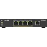 Netgear GS305Pv3 No administrado Gigabit Ethernet (10/100/1000) Energía sobre Ethernet (PoE) Negro, Interruptor/Conmutador negro, No administrado, Gigabit Ethernet (10/100/1000), Bidireccional completo (Full duplex), Energía sobre Ethernet (PoE), Montaje de pared