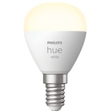 Philips HUE Bombilla esférica P45 E14 pack de 1, Lámpara LED Philips Hue White Bombilla esférica P45 E14 pack de 1, Bombilla inteligente, Blanco, Bluetooth/Zigbee, LED integrado, E14, Blanco suave