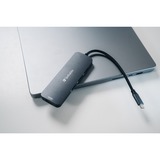Verbatim CMH-08 USB Tipo C 5000 Mbit/s Plata, Estación de acoplamiento gris, USB Tipo C, HDMI, USB 3.2 Gen 1 (3.1 Gen 1) Type-A, USB Tipo C, MicroSD (TransFlash), SD, 5000 Mbit/s, 30 Hz, Plata