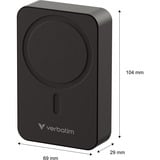 Verbatim Charge 'n' Go Essentials 20000 mAh Cargador inalámbrico Negro, Banco de potencia negro, 20000 mAh, Quick Charge 3.0, Cargador inalámbrico, 50 W, Negro