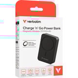 Verbatim Charge 'n' Go Essentials 20000 mAh Cargador inalámbrico Negro, Banco de potencia negro, 20000 mAh, Quick Charge 3.0, Cargador inalámbrico, 50 W, Negro