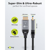 goobay 76278, Cable negro/Gris
