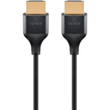 goobay Cable HDMI delgado de alta velocidad con Ethernet, 4K @ 60Hz negro