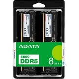 ADATA DDR5 5600 U-DIMM módulo de memoria 8 GB 2 x 4 GB, Memoria RAM negro, 8 GB, 2 x 4 GB, DDR5, 5600 MHz, 288-pin DIMM
