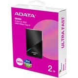 ADATA SE920 Tecnología Thunderbolt (Rayo) 2 TB USB Tipo C 3.2 Gen 2 (3.1 Gen 2) Negro, Unidad de estado sólido negro, 2 TB, USB Tipo C, 3.2 Gen 2 (3.1 Gen 2), 3800 MB/s, 40 Gbit/s, Negro