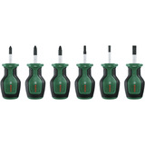 Bosch Juego de destornilladores cortos, 6 piezas verde/Negro