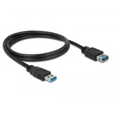 DeLOCK Cable de extensión USB 3.2 Gen 1, conector USB-A > toma USB-A, Cable alargador negro