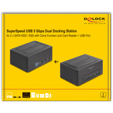DeLOCK Estación de acoplamiento dual para 2 x SATA HDD / SSD negro