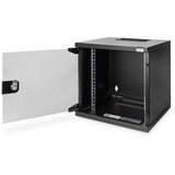 Digitus Caja de montaje en la pared 254 mm (10") - 312x300 mm (WxD), Armario IT negro, Bastidor de pared, 6U, 30 kg, Bloqueo del teclado, 5,33 kg, Negro