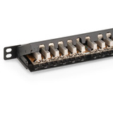 Digitus Panel de parcheo de alta densidad CAT 6A, clase E, 24 puertos, Patch Panel negro