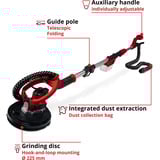 EINHELL TP-DW 18/225 Li-Solo, Amoladora de paneles de yeso rojo/Negro